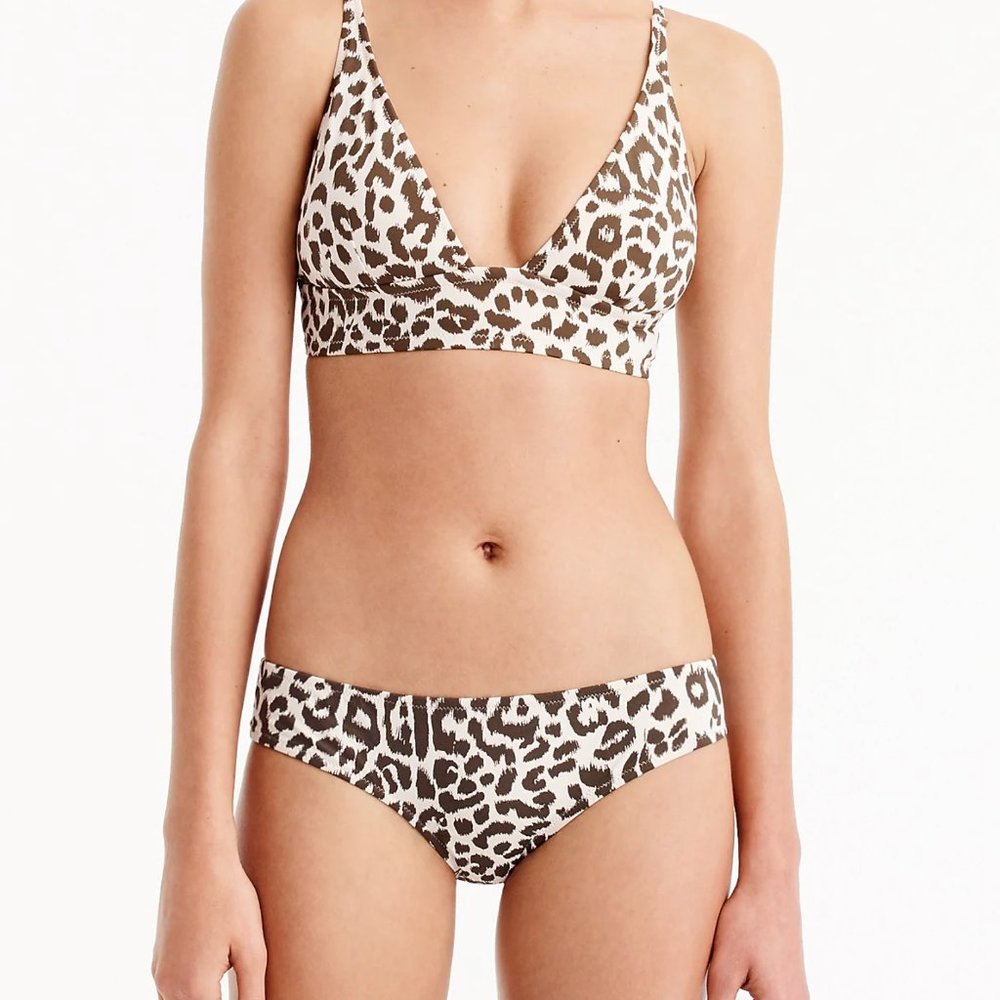 J.CREW SWIM TOP & BOTTOM IN LEOPARD PRINT